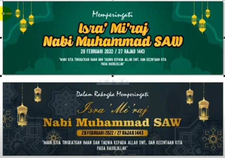 Download Spanduk Banner Isra Miraj 1443 H Tahun 2022 CDR gratis