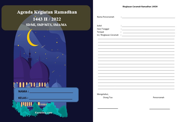 Download buku kegiatan ramadhan 2022 pdf, doc untuk sd, smp, sma