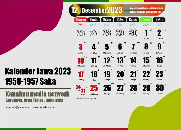 Hari baik desember 2023 di kalender jawa