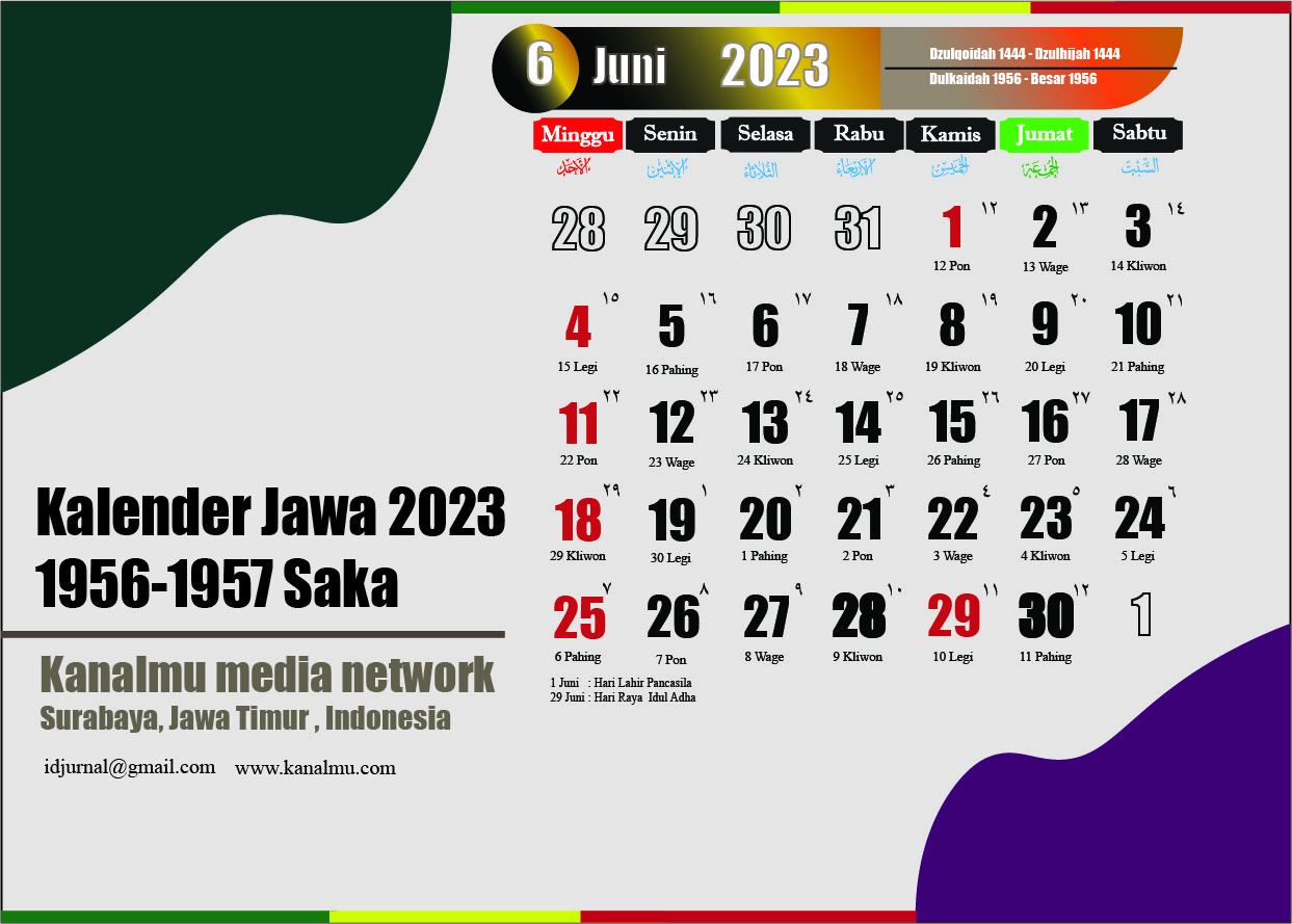 Kalender jawa juni 2021