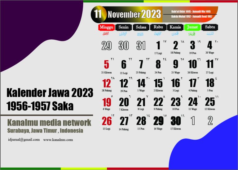 Hari baik november 2023 di kalender jawa