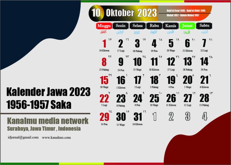 Hari baik oktober 2023 di kalender jawa