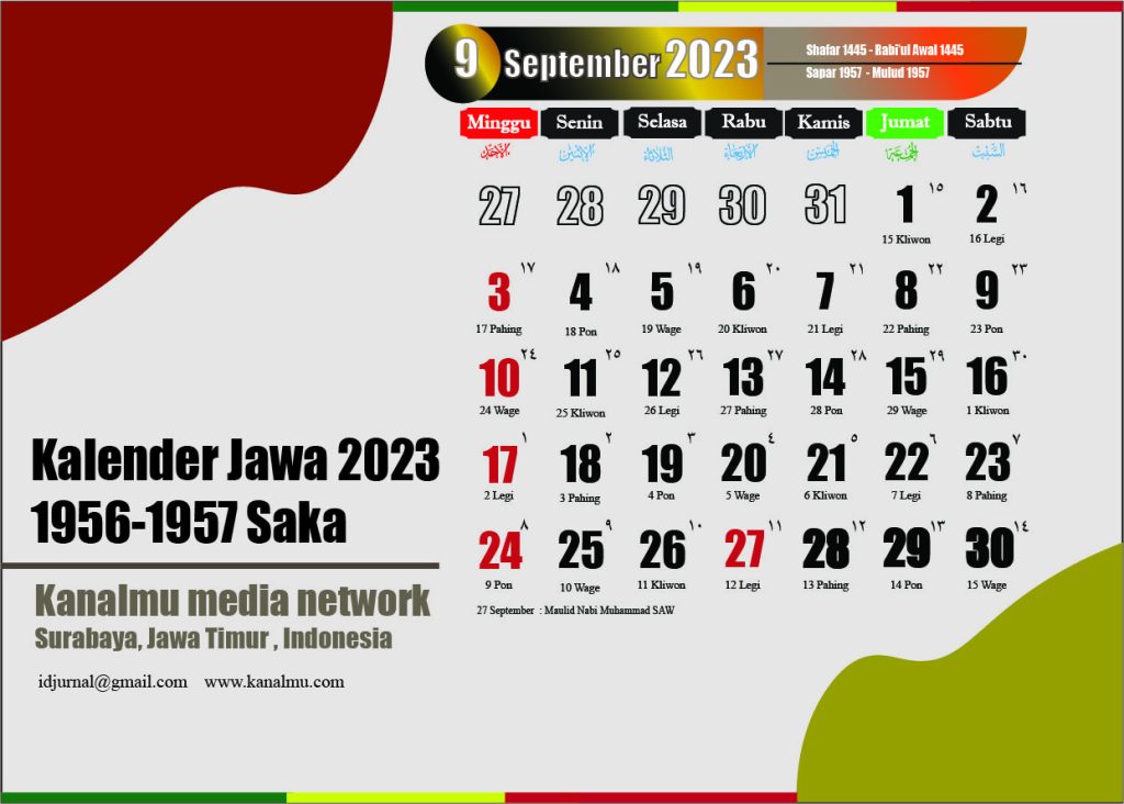 kalender jawa september 2023 - kanalmu