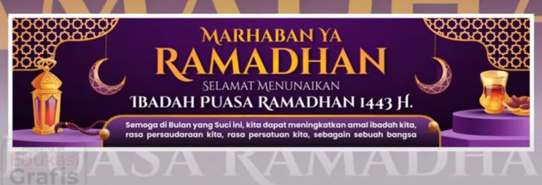 Download 6 spanduk selamat menunaikan ibadah puasa 2022 / 1443 h cdr