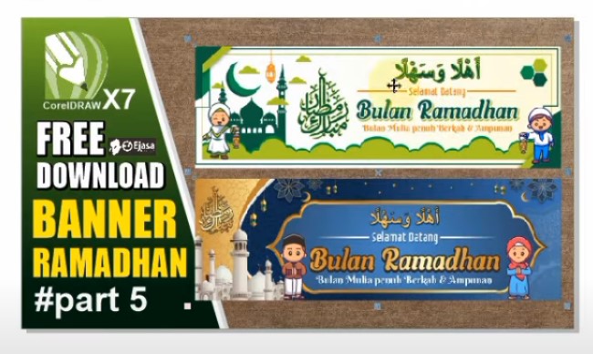 spanduk selamat menunaikan ibadah puasa ramadhan cdr