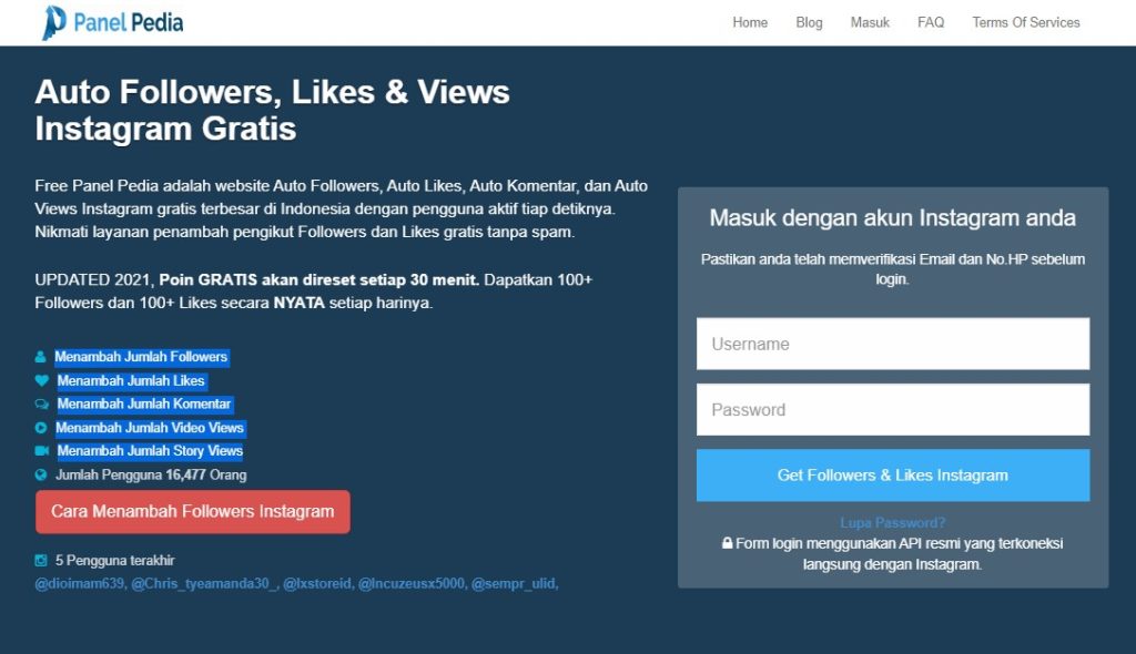 web penambah followers instagram free panel pedia - kanalmu