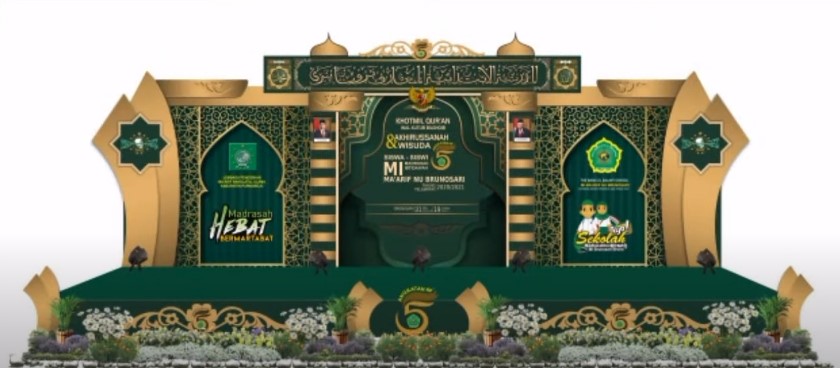 Backdrop panggung islami keren 3d  cdr