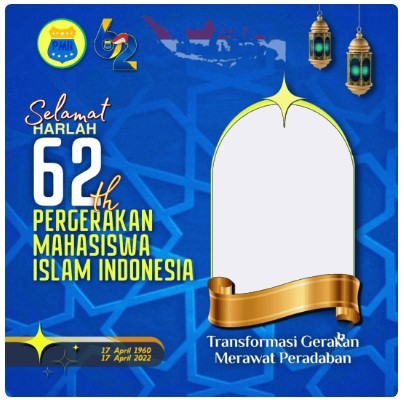 Twibbon selamat harlah PMII Ke-62 