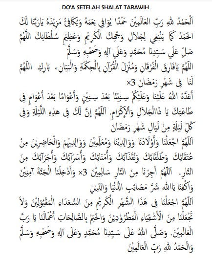 Download doa sholat tarawih dan witir pdf, doc gratis