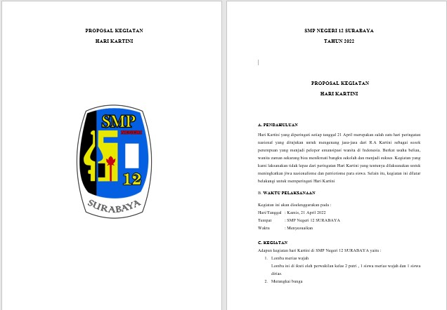 Download contoh proposal hari kartini doc, pdf untuk sekolah dan karang taruna desa