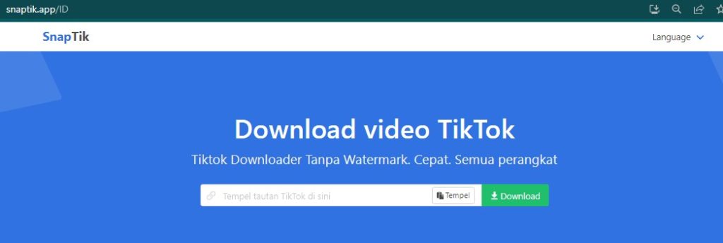 snaptik aplikasi download video tiktok tanpa watermark