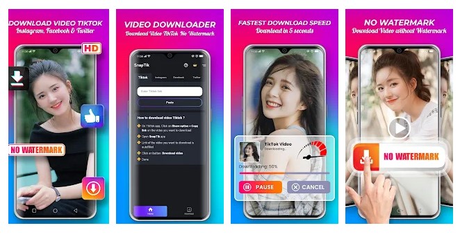 snaptik aplikasi download video tiktok tanpa watermark