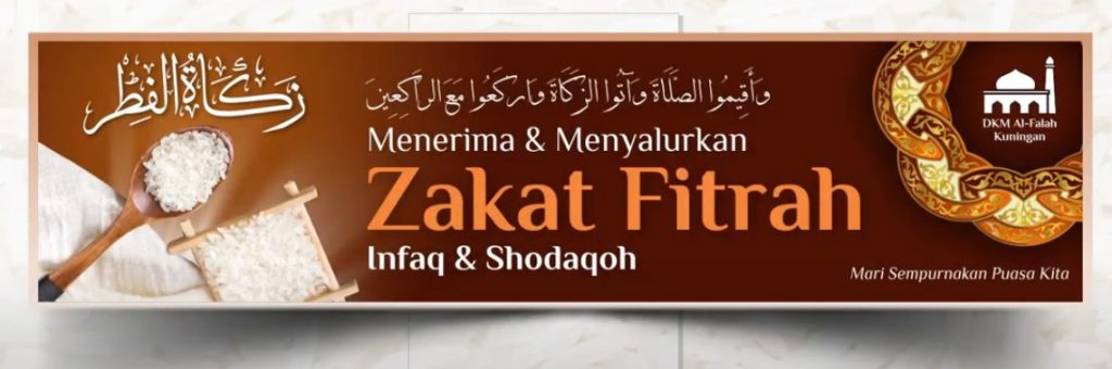 spanduk banner penerimaan dan penyaluran zakat fitrah cdr 