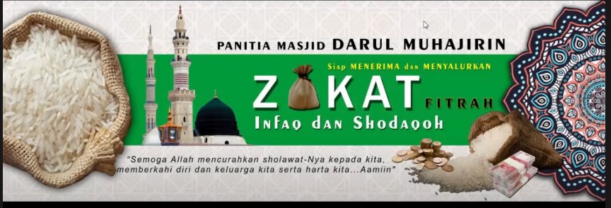 spanduk banner penerimaan dan penyaluran zakat fitrah psd photoshop - kanalmu