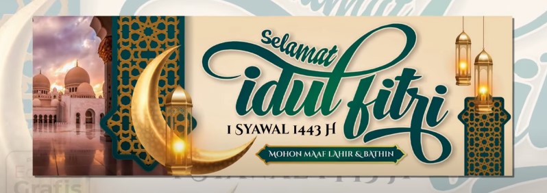 spanduk banner selamat hari raya idul fitri 2022 1443 h cdr