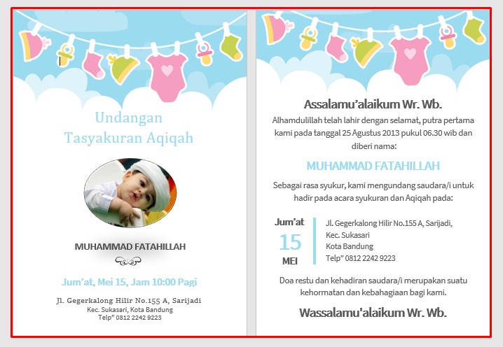 Undangan aqiqah word aesthetic - kanalmu