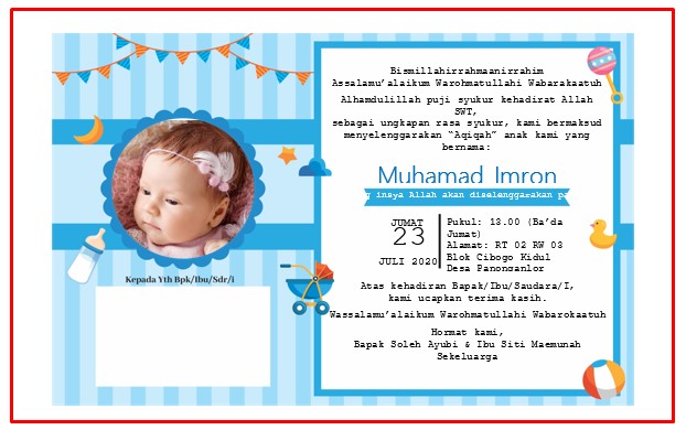 Undangan aqiqah word background full warna - kanalmu