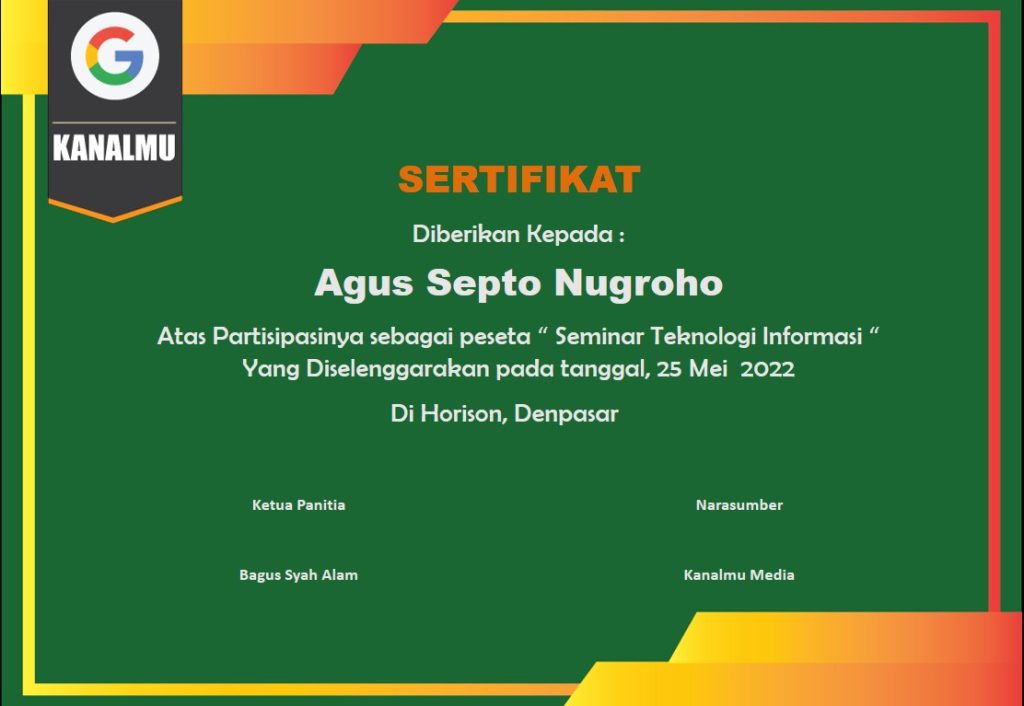 Desain template sertifikat ppt ( Powerpoint )