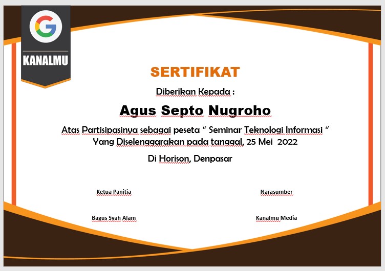 Participation certificate ppt