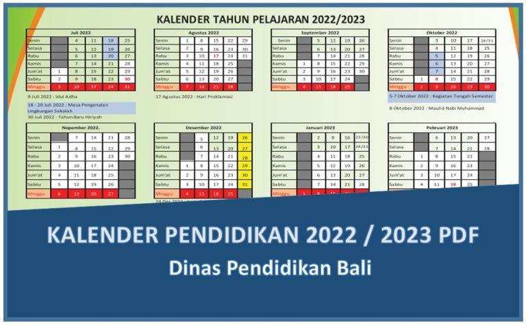 Download Kalender Pendidikan KALDIK Bali 2022+2023 pdf - kanalmu