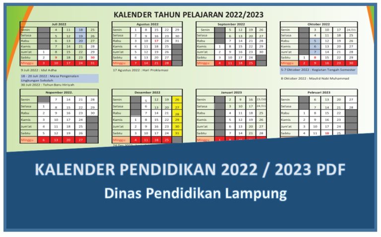 Download Kalender Pendidikan (KALDIK ) Lampung 2022/2023 pdf