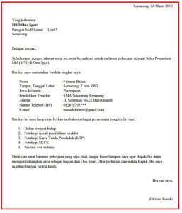 35 Contoh Surat Lamaran Kerja Word Untuk Fresh Graduate, Guru, PT, BUMN