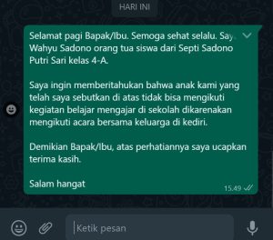 Contoh surat izin sekolah lewat whatsapp - kanalmu