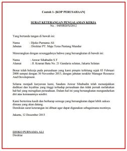 Contoh surat pengalaman kerja doc - kanalmu