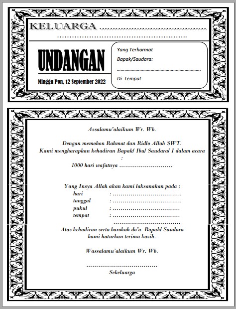 Contoh undangan tahlil pdf - kanalmu