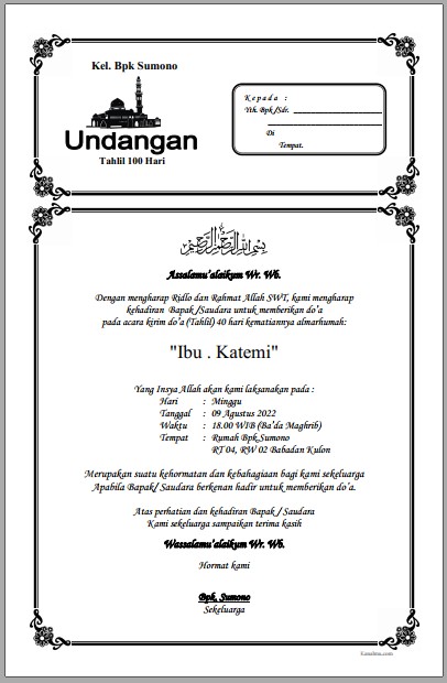 Download undangan tahlil 100 hari pdf - kanalmu