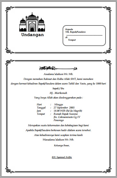 Download undangan tahlil siap edit pdf - kanalmu