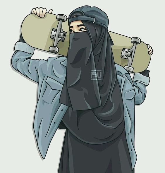 Gambar kartun muslimah cantik banget