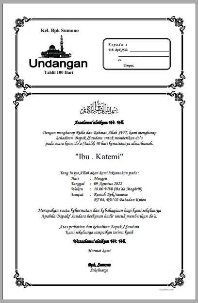 Template undangan tahlil docx - kanalmu