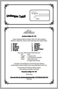 Download Template Undangan Tahlil Word 7 Hari 40 Hari 100 Hari 1000