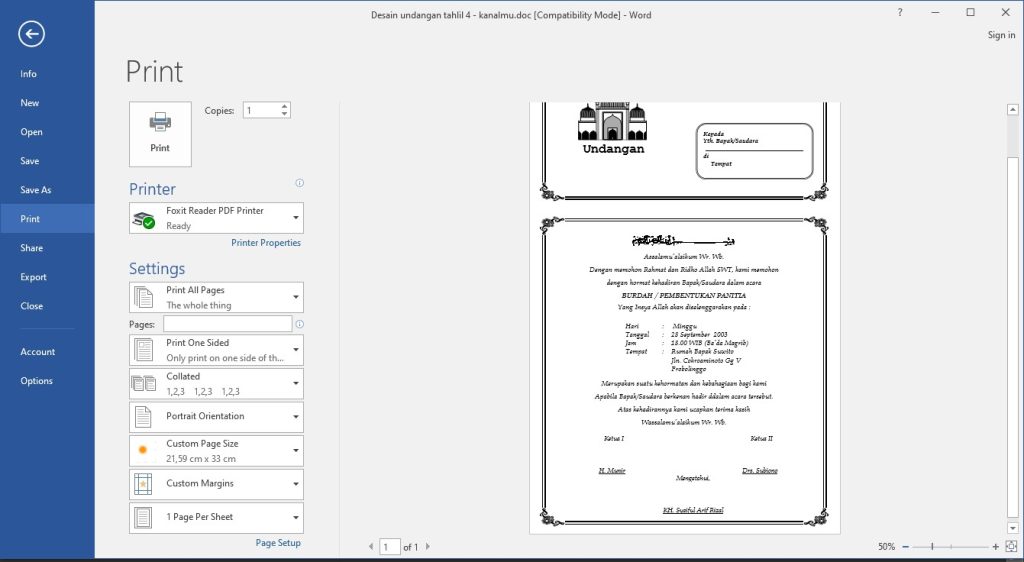 microsoft word undangan tahlil 1 - kanalmu