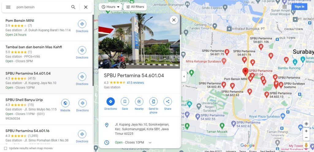 Cara Mencari Pom Bensin Terdekat dengan Google Maps Lengkap - kanalmu