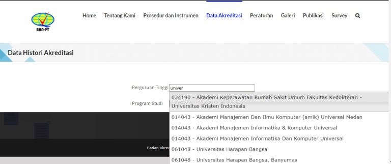 Cara cek akreditasi kampus dan prodi di ban-pt online lengkap - kanalmu