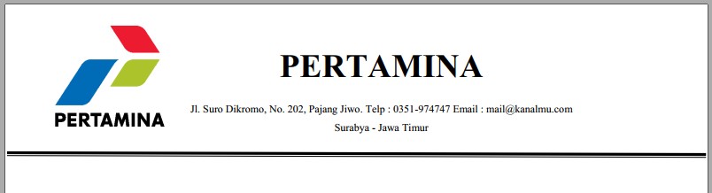 Contoh kop surat perusahaan BUMN - kanalmu