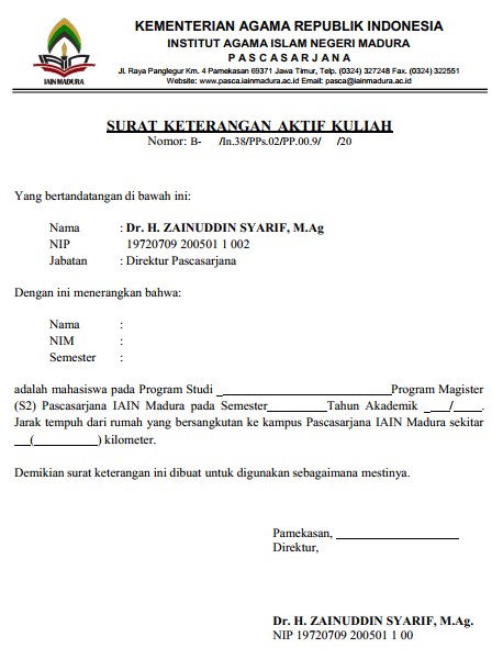 Contoh surat aktif kuliah untuk beasiswa - kanalmu