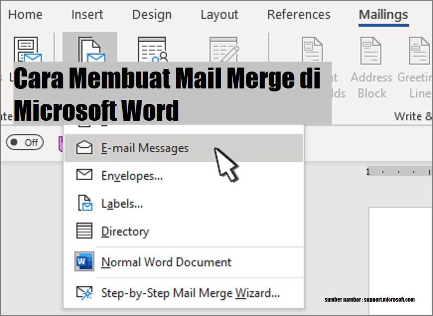 Cara membuat mail merge di Ms. Word